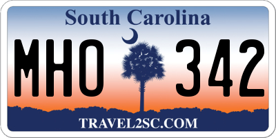 SC license plate MHO342