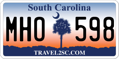 SC license plate MHO598