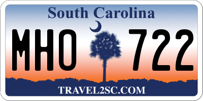 SC license plate MHO722