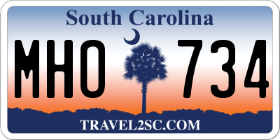 SC license plate MHO734