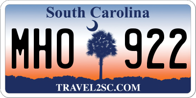 SC license plate MHO922