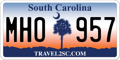 SC license plate MHO957