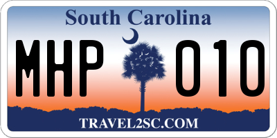 SC license plate MHP010