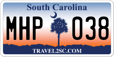 SC license plate MHP038