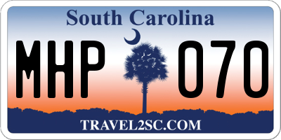 SC license plate MHP070