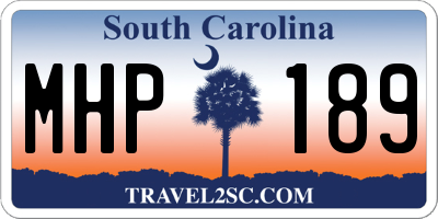 SC license plate MHP189