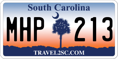 SC license plate MHP213