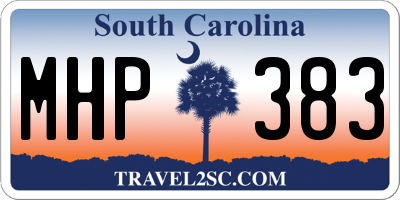 SC license plate MHP383