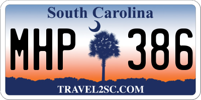 SC license plate MHP386