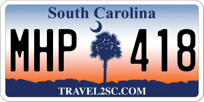 SC license plate MHP418