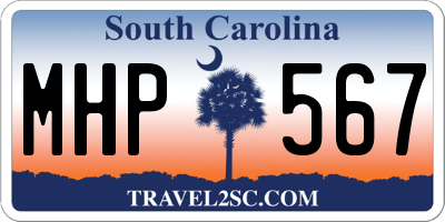 SC license plate MHP567