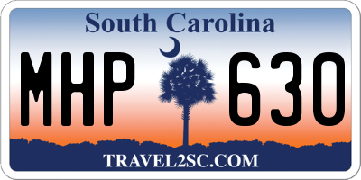 SC license plate MHP630