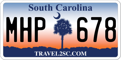 SC license plate MHP678