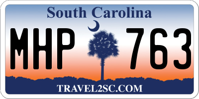 SC license plate MHP763