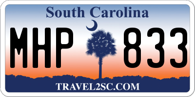 SC license plate MHP833