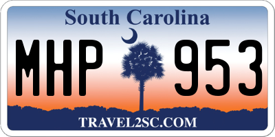 SC license plate MHP953