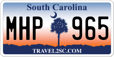 SC license plate MHP965
