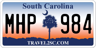 SC license plate MHP984