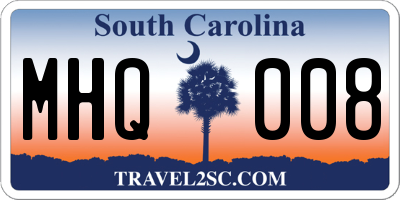 SC license plate MHQ008