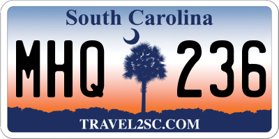 SC license plate MHQ236