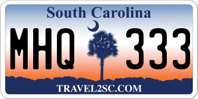 SC license plate MHQ333