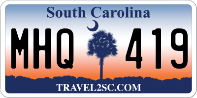 SC license plate MHQ419
