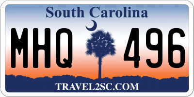 SC license plate MHQ496