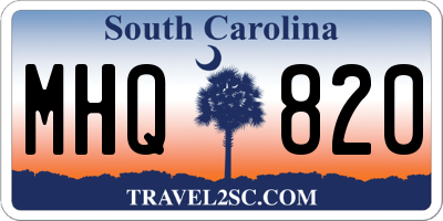 SC license plate MHQ820