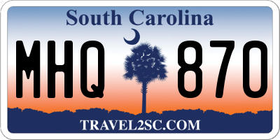 SC license plate MHQ870