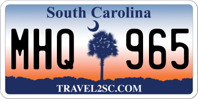 SC license plate MHQ965