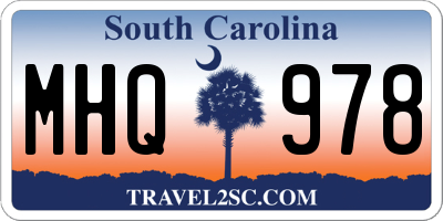SC license plate MHQ978