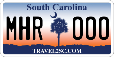 SC license plate MHR000