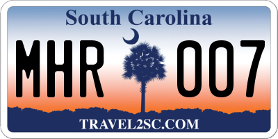 SC license plate MHR007