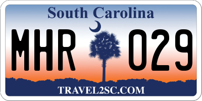 SC license plate MHR029