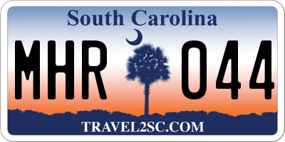 SC license plate MHR044