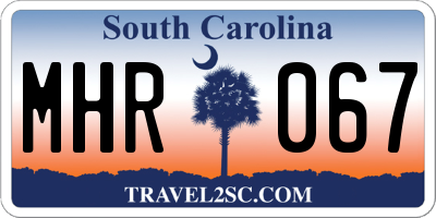 SC license plate MHR067