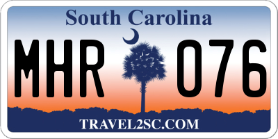 SC license plate MHR076