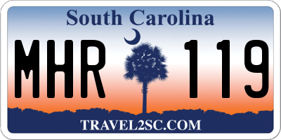 SC license plate MHR119