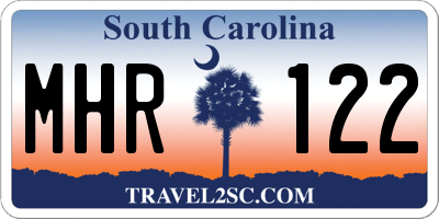 SC license plate MHR122