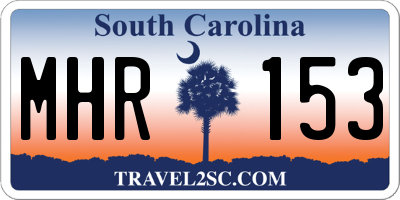 SC license plate MHR153