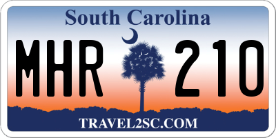 SC license plate MHR210