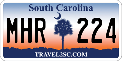 SC license plate MHR224