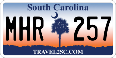 SC license plate MHR257