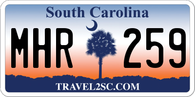 SC license plate MHR259