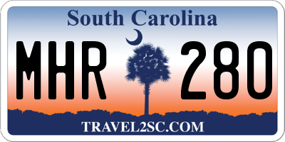 SC license plate MHR280