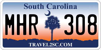 SC license plate MHR308