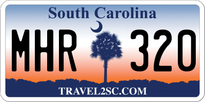 SC license plate MHR320