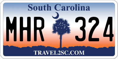 SC license plate MHR324