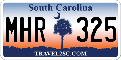 SC license plate MHR325