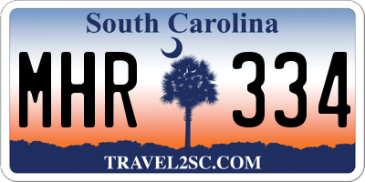 SC license plate MHR334